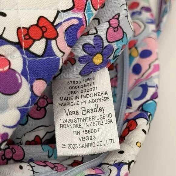 Vera Bradley Hello Kitty Paisley Triple Zip Hipster Crossbody Bag NWOT - Picture 9 of 16